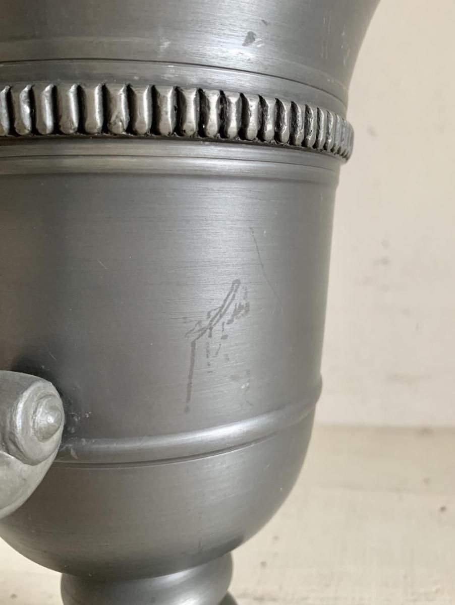 フランス製アンティークピューターピッチャー重厚感あり