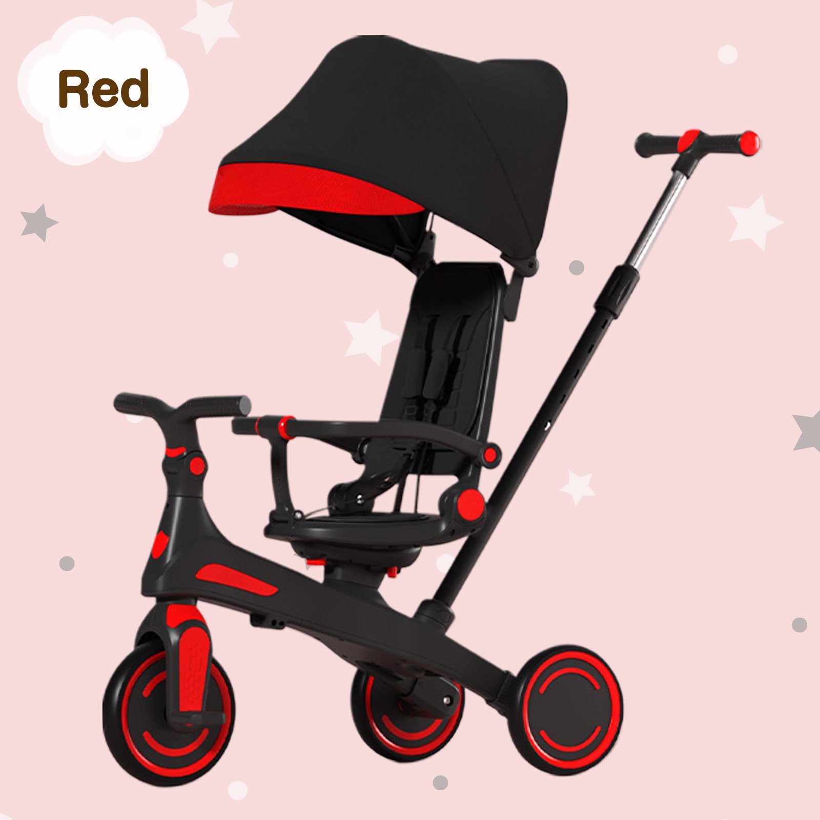 DIYELL 三輪車 手押し棒付き 2歳 1歳 3歳 4歳 5歳 子供用三輪車 7in1