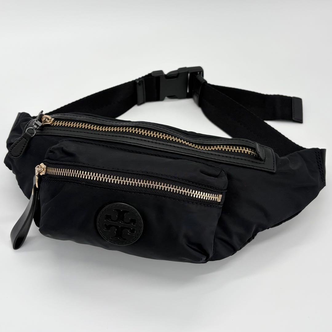 美品✨トリーバーチ ウエストポーチ ボディバッグ ナイロン ゴールド金具 黒