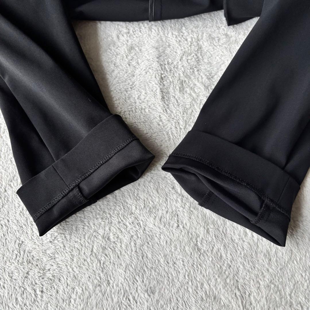美品 PLST スーツ パンツスーツ ノーカラー ブラック M セットアップ