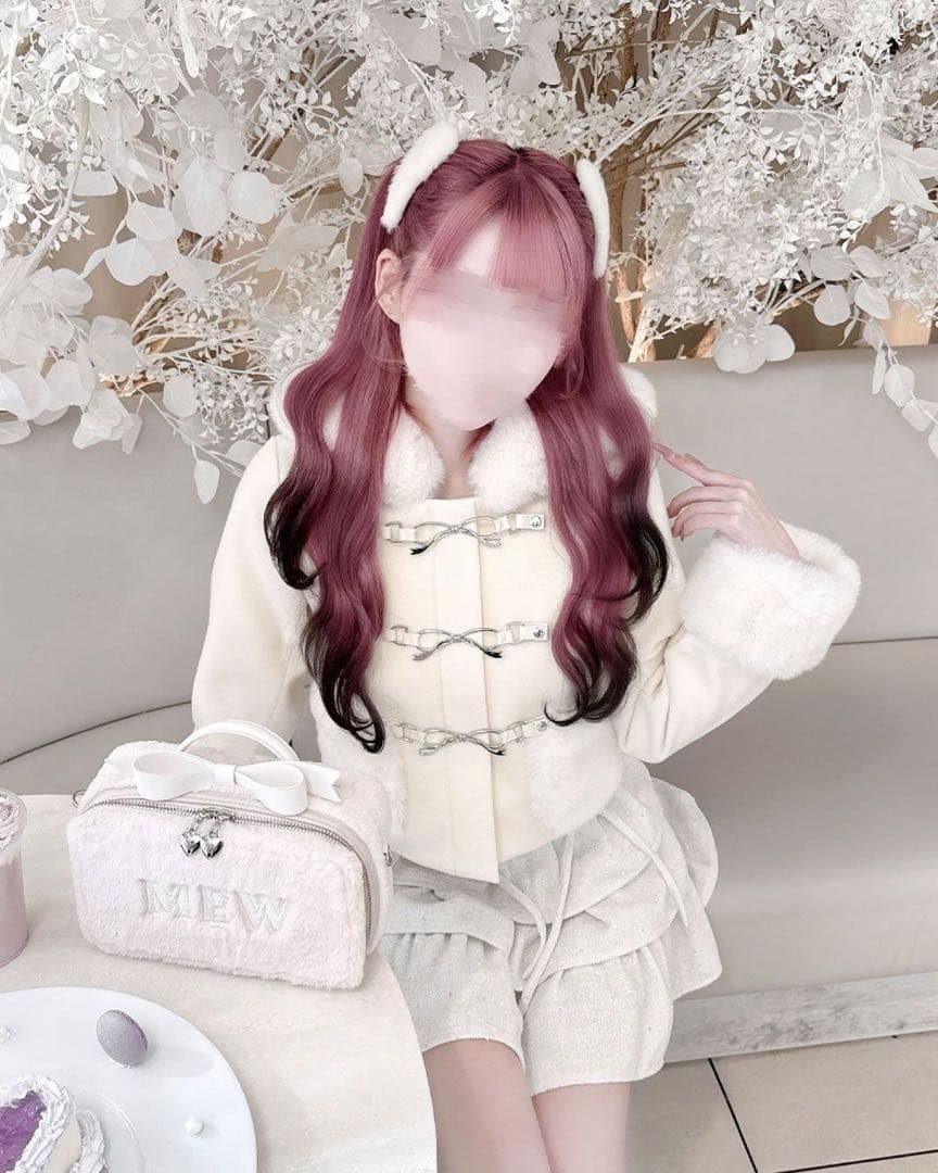 ハニーミュウ リボンビットフードショートコート