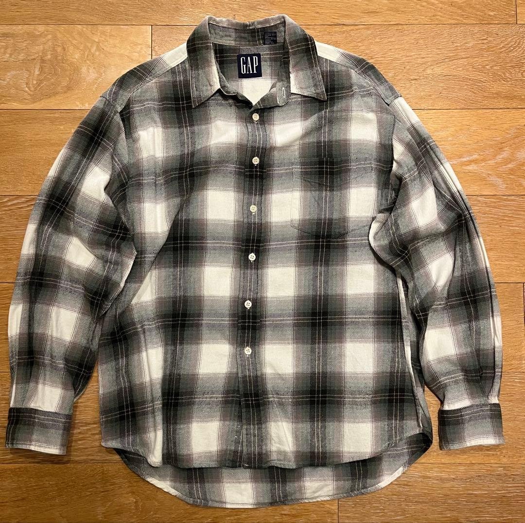 希少！90s オールド GAP オンブレ コットンネルシャツ チェック